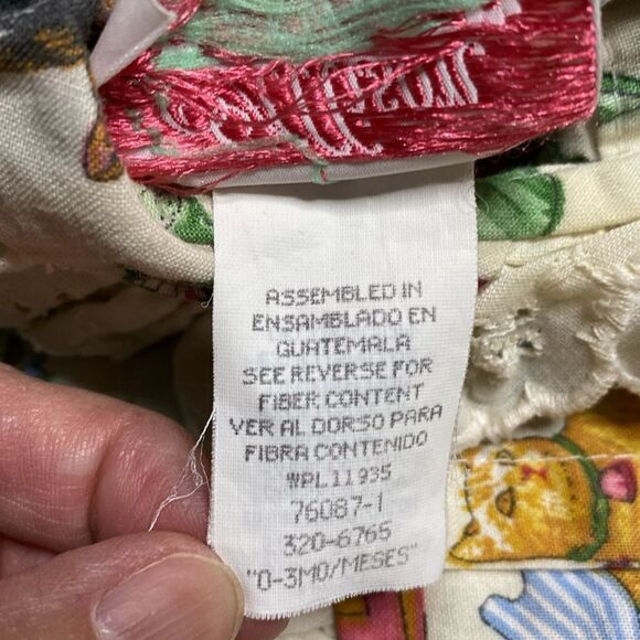 ALLISON ANN Vintage Baby Jumper One Piece Eyelet Cat Garden Print - Picture 8 of 10